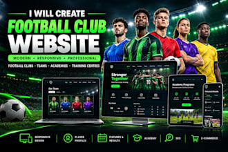 create a professional football club and official soccer academy website
