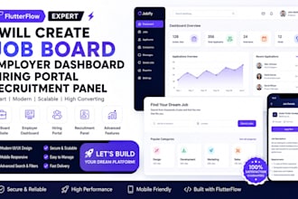 create job board employer dashboard hiring portal recruitment panel flutter flow