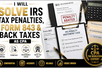 solve your irs tax penalty issue, penalty abatement letter, form 843, back taxes