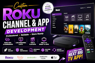 develop roku channel, amazon fire TV, android TV, samsung, lg smart TV apps