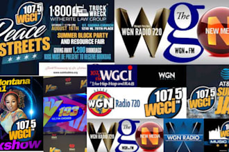 play and promote your song or ads live on wgci and wgn radio