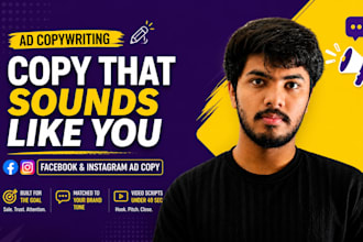 write facebook ad copy in your brands tone for sales trust or attention