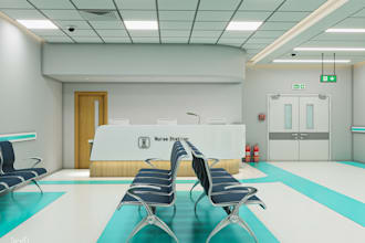 do 3d cgi hospital design clinic medical center diagnostic center icu pharmacy