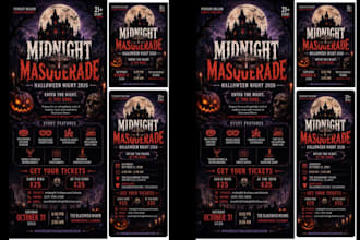 design a spooky halloween flyer or poster for your event