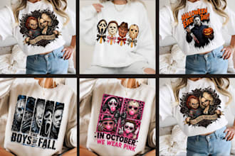 create custom spooky halloween t shirt, coquette preppy tshirt artwork for pod