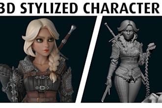 model your 3d stylized character pixar character for game and 3d print