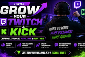 grow your twitch and kick channel toward affiliate and partner