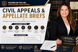 draft civil appeal briefs appellate motions and legal arguements
