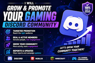 grow and promote your gaming discord community, discord promotion, server growth