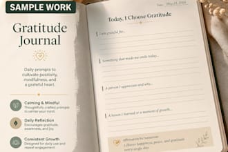 write gratitude journal prompts for amazon KDP publishing