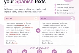 proofread, edit and improve your spanish texts