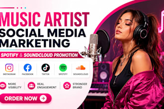 do music artist social media marketing manager and spotify soundclound promotion