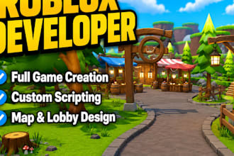 do roblox game development, custom obby, racing, lobby, map design