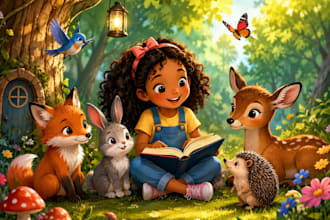 create african folktale illustrations for childrens books