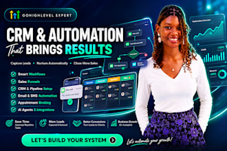 setup gohighlevel CRM ghl workflow automation sales funnel email campaign expert