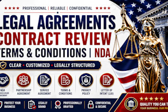 draft legal agreements, review contracts, ndas and terms and conditions