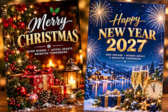 design christmas newyear thanksgiving holiday and birthday banner flyer ecards