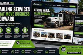design a professional hauling, junk removal or trucking website