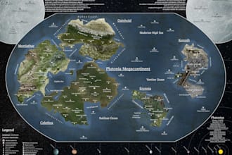 create a detailed sci fi planet map for your world