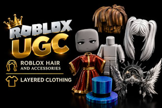 create 3d roblox ugc face, roblox dynamic head, roblox hair and layered clothing