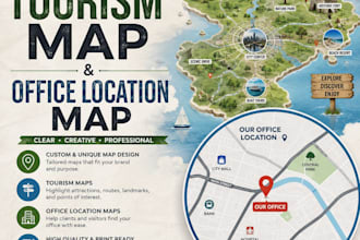 design city map, tourism map, office location map, vector map, property map