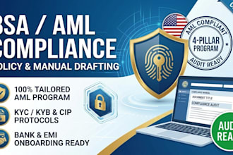 draft custom bsa aml compliance policy manuals and kyb program for your fintech