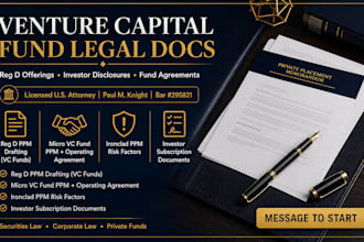 draft a micro vc fund ppm and operating agreement