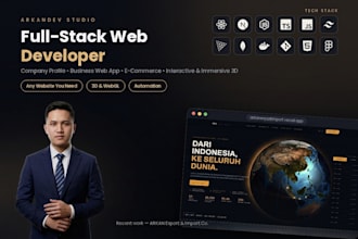 build a custom 3d interactive website and full stack web app