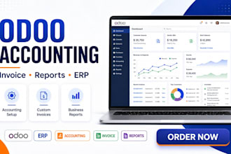 setup odoo accounting, customize odoo invoice and create reports