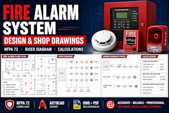 design nfpa 72 fire alarm shop drawings, riser diagrams and permit plans