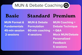 coach you in public speaking, mun and competitive debating