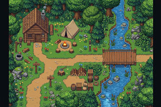 create 2d top down pixel art tileset tilemap game environment rpg maker sprite