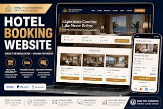 build wordpress hotel booking website with direct reservations and payments