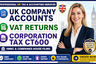 file UK company accounts, UK vat returns, corporation tax ct600
