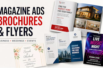 professionally design amazing magazine ads brochures flyers for weddings event