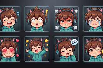 draw twitch emotes, chibi emotes, animated emotes and vtuber emotes