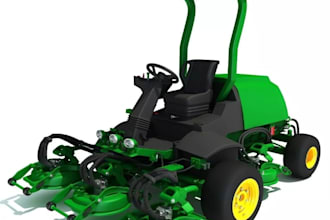 model lawn mower for game environment,garden equipment visual,farming game asset