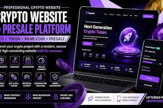 build your own crypto token website, ico website, coin or meme presale website
