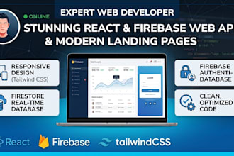 build a responsive react landing page with firebase backend