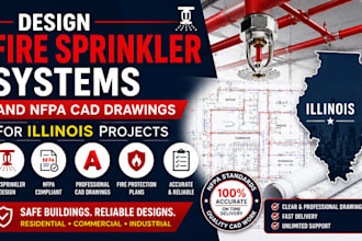 design fire sprinkler systems and nfpa cad drawings for illinois