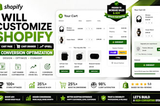 customize shopify cart page, cart drawer, upsell and conversion optimization