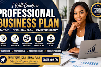 create a professional business plan, startup business plan and financial plan