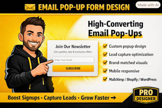 website popup form design email lead capture design newsletter for shopify