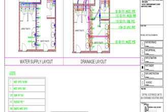 create plumbing permits, plumbing plans and drainages layout in cad