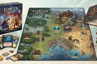 design custom card game, board game cards, card frame, and box art