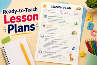 create childrens lesson plan curriculum worksheets and workbook