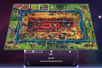 design game board UI UX, board game asset, map, cards and gameplay interface