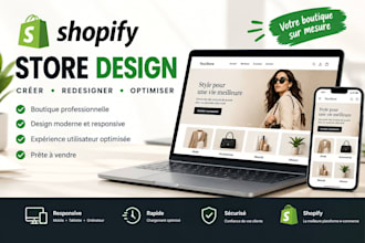 je vais créer, designer ou redesign votre boutique shopify shopify store design