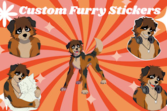 draw custom furry stickers furry telegram discord stickers for your fursona