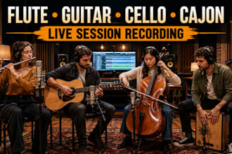 record melodic flute, acoustic guitar, cello for your song